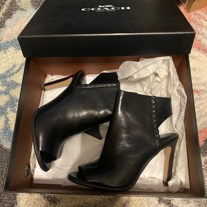 NWT Coach Black Leather Women's Heels
